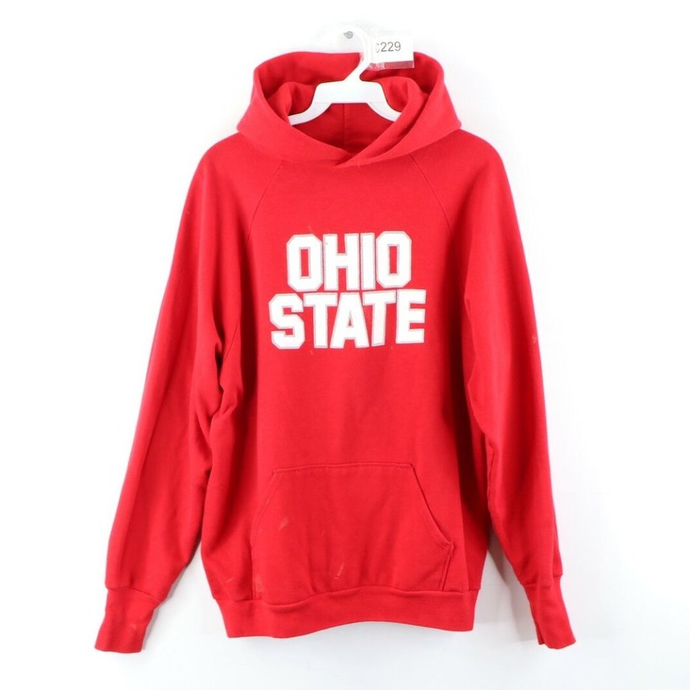Vtg Logo 7 Ohio State University Thrashed Hoodie